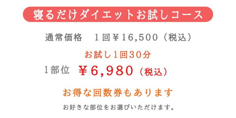 寝るだけダイエットお試しコース